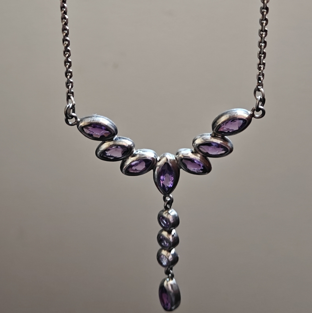 Vintage Amethyst Sterling Silver Necklace